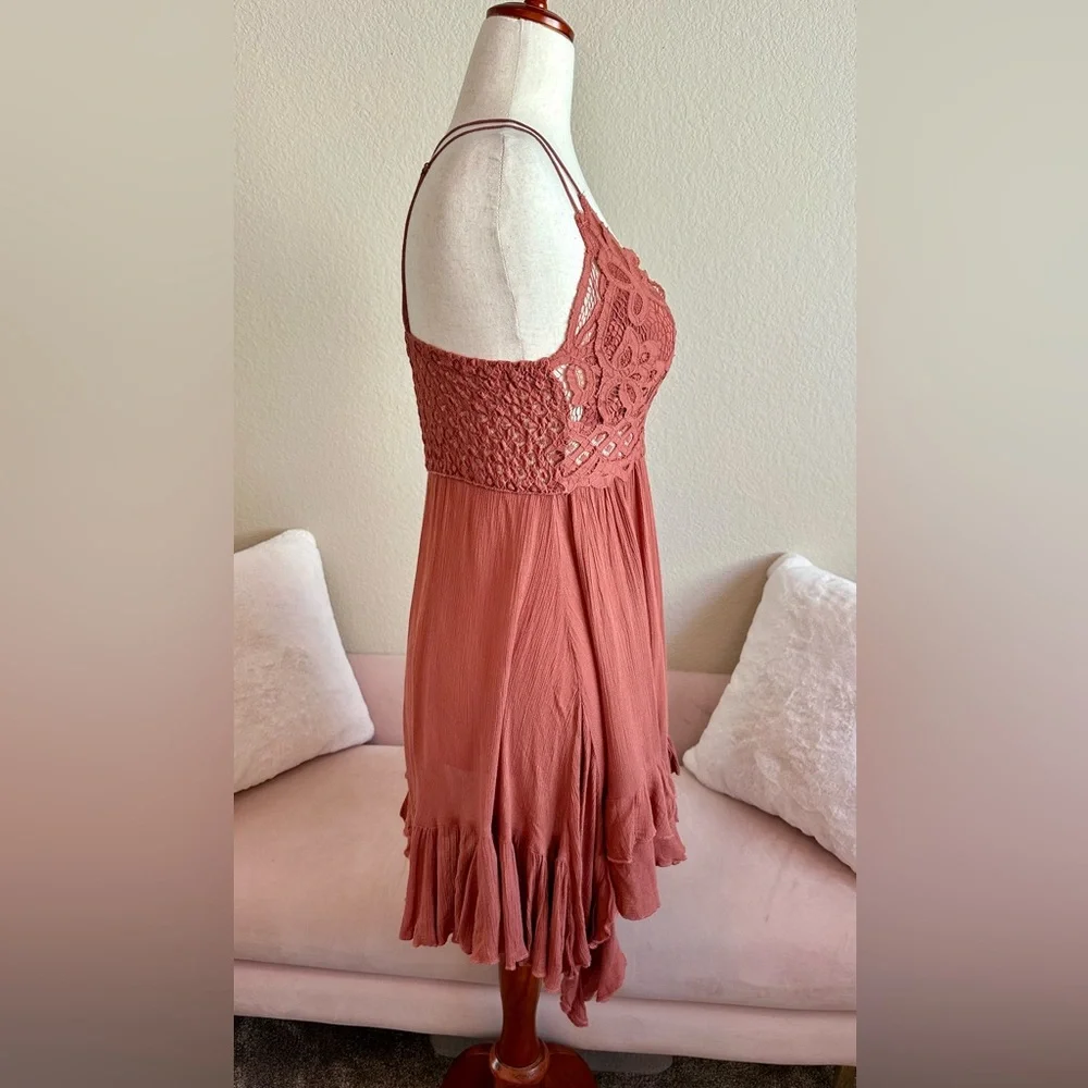 Free People FP One Adella Slip Dress Women’s Large Rust Orange Festival Boho - Picture 5 of 15